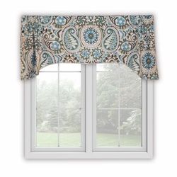 Paisley Prism Lined Arch Shaped Valance by Paisley Prism in Latte