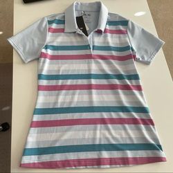 Adidas Tops | Ladies Adidas Golf Climalite Polo Size Small | Color: Blue/Pink | Size: S