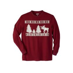 Men’s Big & Tall Waffle-knit Thermal Crewneck Tee by KingSize in Moose (Size 6XL) Long Underwear Top