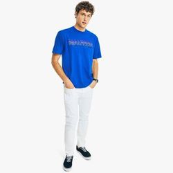 Nautica Men's Sustainably Crafted Logo Graphic T-Shirt Bright Cobalt, L