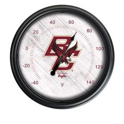 Boston College Indoor/Outdoor LED Thermometer - Holland Bar Stool ODThrm14BK-08BostnC