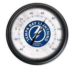 Tampa Bay Lightning Indoor/Outdoor LED Thermometer - Holland Bar Stool ODThrm14BK-08TBLght