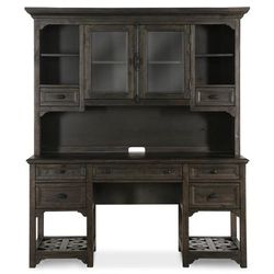 Bellamy Desk with Hutch in Weathered Peppercorn Magnussen Home H2491-05