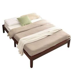 Stella Solid Pine Wood Queen Platform Bed Frame in Mahogany - Better Home Products PLATFORM-50-MAH