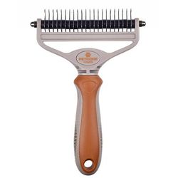 Large Duo Groomer Brush + Comb in One for Dogs & Cats in Terra Brown