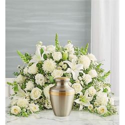 1-800-Flowers Everyday Gift Delivery Crescent Cremation Arrangement - All White Large