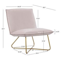 Kevlin Chair Blush Pink - Linon CH144PNK01U