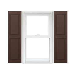 Homeside Raised Panel Vinyl Shutters (1 Pair) Special Order 14-1/2 Inch x 59 Inch - 035 Brown