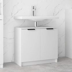 vidaXL Armadietto da Bagno Bianco 64,5x33,5x59 cm in Legno Multistrato