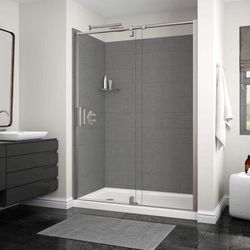 Maax Utile Alcove 60 x 36 Factory Shower Wall - Smoke 107464-305-517