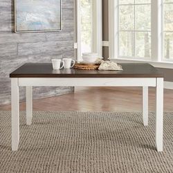 Transitional Rectangular Leg Table Base In Textured White Finish with Carbon Grey Tops - Liberty Furniture 182-P4260
