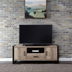 Transitional 64 Inch TV Console w/ Faux Metal In Sandstone Finish - Liberty Furniture 439-TV64