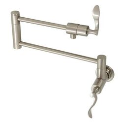 Kingston Brass KS4108CFL Century Wall Mount Pot Filler, Brushed Nickel - Kingston Brass KS4108CFL