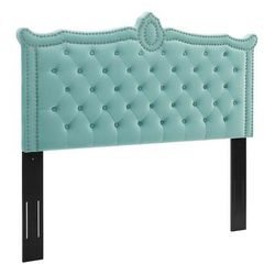 Louisa Tufted Performance Velvet Twin Headboard in Mint