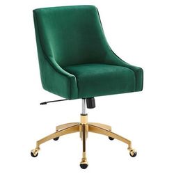 Discern Performance Velvet Office Chair in Green