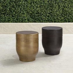 Benton Accent Stool - Antique Brass - Frontgate