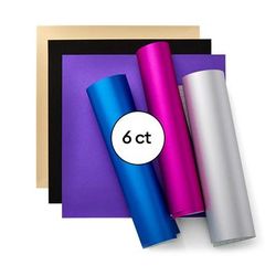 Cricut Shimmer Vinyl | Multi Sampler | Permanent | 6 Count | Blue/Pink