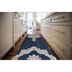 AJDA NAVY Kitchen Mat By Kavka Designs