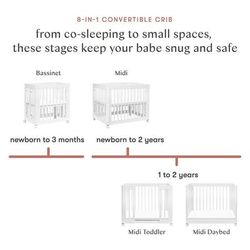 Babyletto Yuzu 8-in-1 Convertible Crib with All-Stages Conversion Kit - White