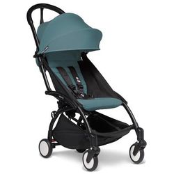 Babyzen YOYO2 Ultra Compact Complete 6+ Stroller with Bassinet & Rolling Bag Bundle - Black/Aqua