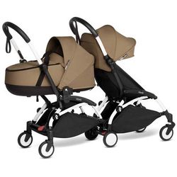 Babyzen YOYO Connect Double Stroller Bassinet / 6+ Bundle - White / Toffee
