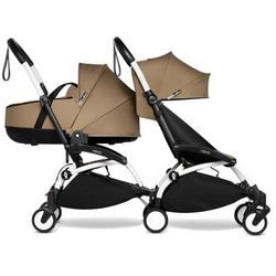 Babyzen YOYO Connect Double Stroller Bassinet / 6+ Bundle - White / Toffee
