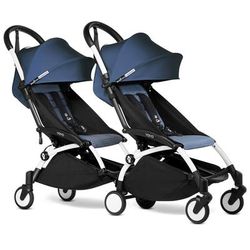 Babyzen YOYO Connect Double Stroller 6+ / 6+ Bundle - White / Air France Blue