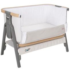Tutti Bambini CoZee Bedside Crib - Oak / Sterling Silver