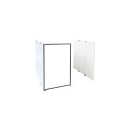 6'W x 6'D x 5'H Economy White Laminate Modular Office - Longitudinal Add On Office