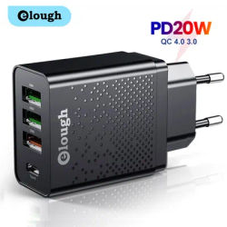 Elough – chargeur USB 20W Type C PD charge rapide double Port pour téléphone Portable compatible