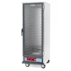 Metro C519-HFC-4 Full Height Non-Insulated Mobile Heated Cabinet w/ (18) Pan Capacity, 120v, Clear Door, Fixed Wire Slides