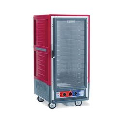 Metro C537-CFC-L 3/4 Height Insulated Mobile Heated Cabinet w/ 27 Pan Capacity, 120v, Clear Door, Red Insulation Armour