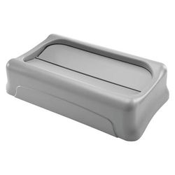 Rubbermaid FG267360GRAY Rectangle Swing Top Trash Can Lid - Plastic, Gray