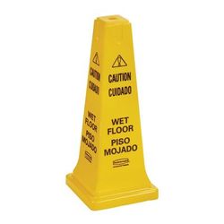 Rubbermaid FG627777YEL Safety Cone - "Caution, Wet Floor" Multi-Lingual, Yellow, Caution Wet Floor, Multilingual