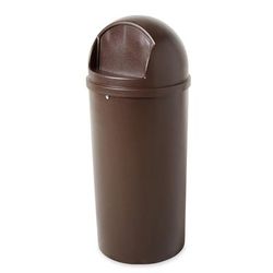 Rubbermaid FG817088BRN 25 gal Indoor Decorative Trash Can - Plastic, Brown, Fiberglass