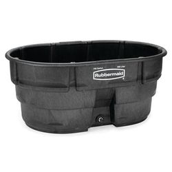 Rubbermaid FG424500 BLA 150 gal Stock Tank - Oval, Structural Foam, Black