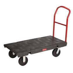 Rubbermaid FG444100BLA 2000 lb Platform Truck w/ Tie Downs, 48"L x 24"W, Black