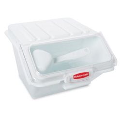 Rubbermaid FG9G6000WHT ProSave Safety Storage Bin with Scoop - 2.62 Gallon Capacity, White