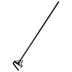 Carlisle 36959500 Flo-Pac 60" Quik-Release Mop Handle - Flexible Plastic Head, Vinyl Coated Steel, Black