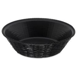 Carlisle 652403 9" Round Bread Basket - Polypropylene, Black, Case of 12