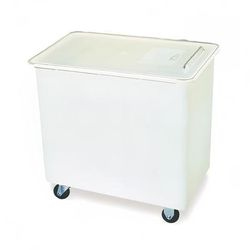 Carlisle BIN4402 Mobile Ingredient Bin - 44 Gallon Capacity, Clear Lid/White Base