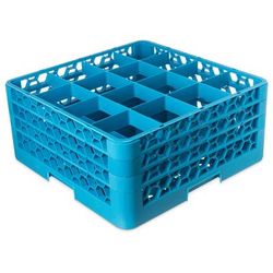 Carlisle RG16-314 OptiClean Glass Rack w/ 16 Compartments - 16 Extenders, Blue