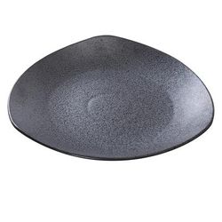 Yanco DB-210 10 1/2" Triangular Diamond Black Plate - Porcelain, Black