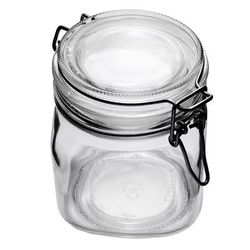 Libbey 17209925 25 1/4 oz Glass Jar - Clamp Lid, Large Opening, Rubber Seal, White