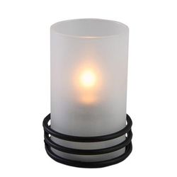 Sterno 80362 Brooklynn Candle Lamp - 2 13/16"D x 4"H, Glass, Frost, White