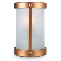 Sterno 80567 Penny LX Candle Lamp - 3 3/8"D x 5 1/2"H, Frosted Glass/Copper Metal Frame, White