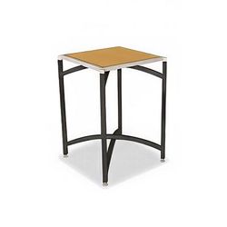 Forbes Industries 7024L-48 24" Square Collapsible Table w/ Corner Mount - Laminate Top w/ Black Steel Frame, 48"H