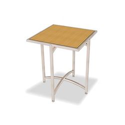 Forbes Industries 7027L-48 30" Square Collapsible Table w/ Laminate Top & Brushed Steel Frame - 48"H, Stainless Steel