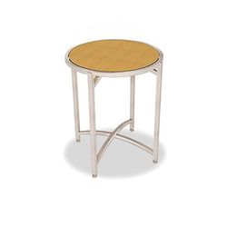 Forbes Industries 7033L-48 30" Round Collapsible Table w/ Laminate Top & Brushed Steel Frame - 48"H, Stainless Steel