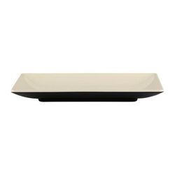 Elite Global Solutions JW952T-ES Karma Rectangular Melamine Dinner Plate - 9" x 5", Ebony/Sand, Black